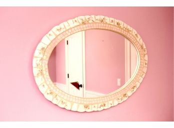 Delicate Mosaic Floral Oval Mirror