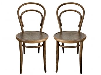 Pair Of Vintage 19th Century Inspired Bentwood Bistro Chairs