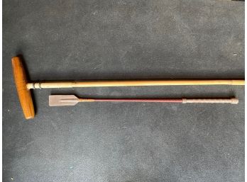 54' Polo Mallet H. Kauffman & Sons Manhattan Saddlery And Guibert Paris Leather Crop