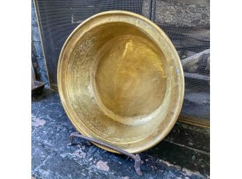 Antique Hammered Solid Brass Bowl With Iron Stand