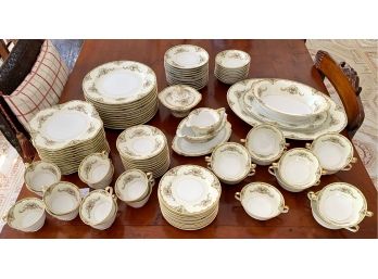 Noritake Milford Pattern Gold Trimmed Fine China Serving Set