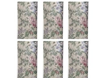 Set Of 6 Custom Made Botanical Print Window Panels