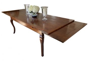 Beautiful English Refectory Hardwood Dining Table With Retractable End Leaves