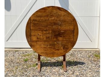 Beautiful Antique Knotty Hardwood Flip Top Wine Tasting Table