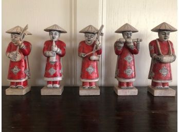 Chinese Carved Stone Musician Statues 7'H - 5 In All