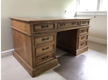 Large Teak Pedestal Desk