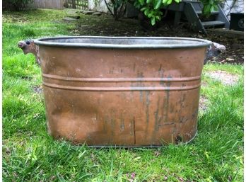 Rochester Copper Boiler Tub With Wooden Handles