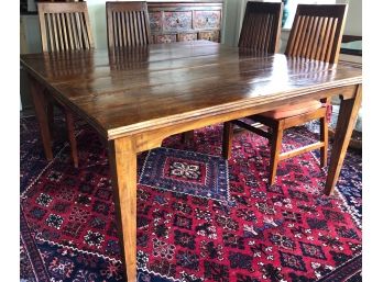 Large Square Teak Dining Table Made From Reclaimed Doors