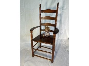 Antique High Back Chair For Doll