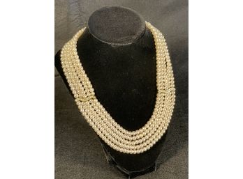 Costume Multi-strand Pearl Necklace From Kissaka