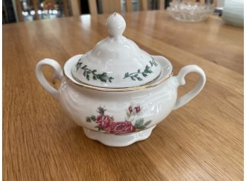 Gibson Housewares Sugar Bowl With Lid In The Victorian Rose Pattern