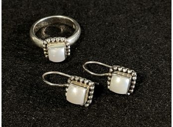 Beautiful Sterling Ring And Earring Set From India