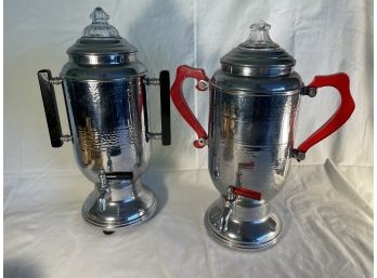 Mid Century Percolators With Lucite Handles