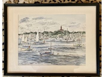 Jas F. Murray Race Week At Marblehead Harbor, Signed Print