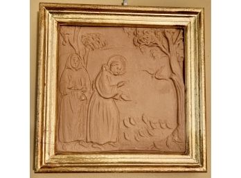 Handmade Numbered Clay Relief Of St Francis Made In Italy