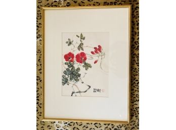 Asian Watercolor Red Poppies