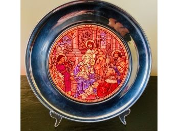 Lighted Nativity Plate On Acrylic Stand