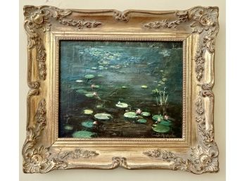 'Lily Pads' By John D'Angelo Framed Oil On Canvas With Beautiful Frame