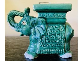 Green Ceramic Elephant Planter