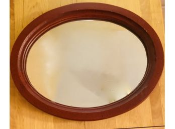 Small Oval Wooden Mirror