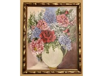 Mari Cormier Framed Original Oil On Canvas Floral Vase