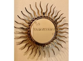 Gold Metal Sunburst Mirror