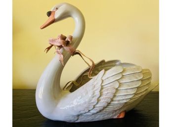 Large Ceramic Goose Planter