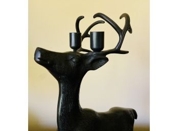 Cast Bronze Deer Candelabra