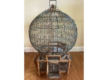 Wire And Wood Birdcage