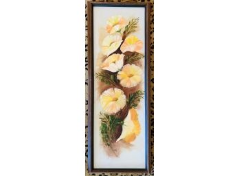 R. Peti 1978 Beautiful Original Asian Poppies In Wood Frame