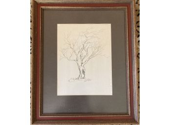 Muriel C Raffauf Framed 'Tree' Pen And Ink