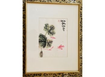 Asian Watercolor Large Green Leaves