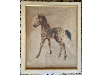 Horse Print From The 60s, Some Discoloration At Bottom