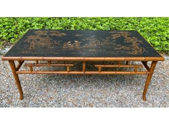 Beautiful Painted Bamboo Coffee Table