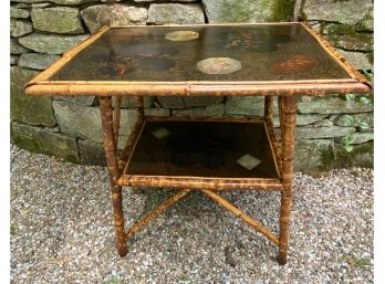 Beautiful Painted Bamboo Side Table