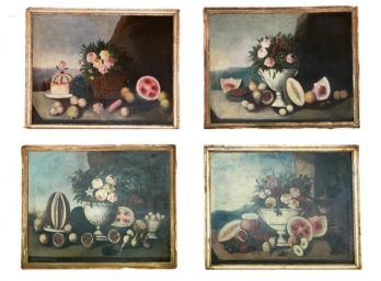 Set Of 4 Vintage Oil Paintings