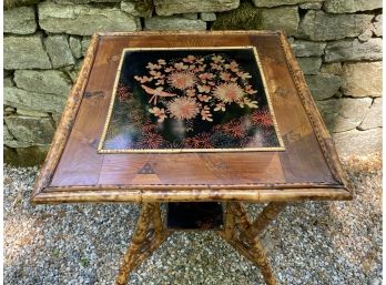 Awesome Painted Bamboo Table