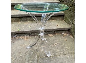 Tempered Glass And Acrylic Side Table