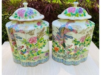 Beautiful Asian Jars With Lids