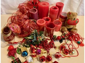 Christmas Candle, Bell & Bow Lot