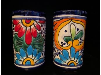 Mexican Pottery Tumblers (2)