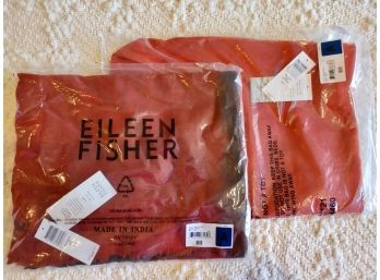 Eileen Fisher Red Choco Wrap & Hotch Square Scarf