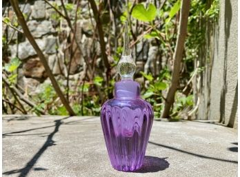 Hand Blown Purple Perfume Bottle Signed Vandermark, 85