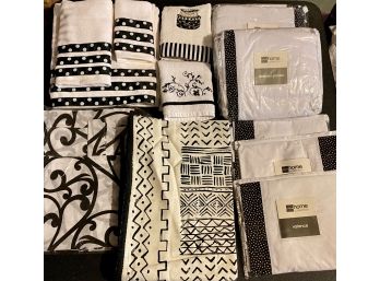 Black & White Bathroom Textiles - Towels, Curtains & Valences