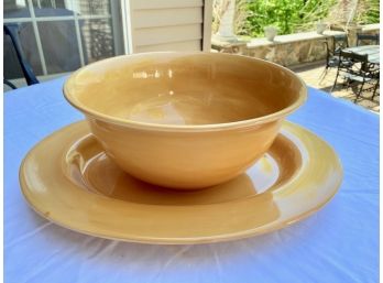 Pottery Barn Sausalito Amber Bowl & Oval Platter