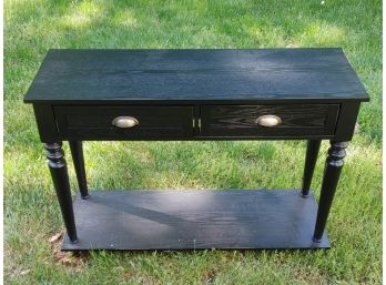 Black Painted Two Drawer Hall Table