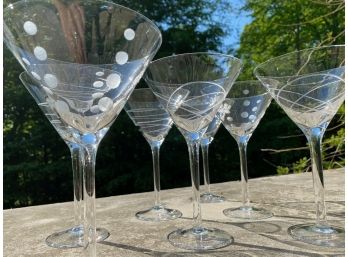 Pier 1 Etched Martini Glasses (8)