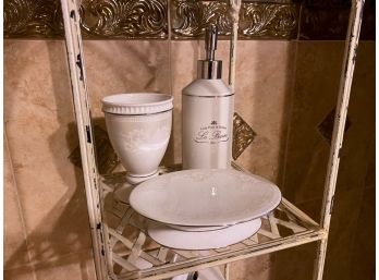 French Themed Porcelain Bathroom Accessories (5 Piece)