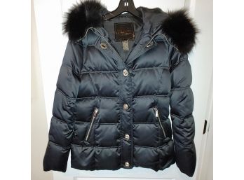 Coach F061-80079 Black Jacket With Coyote Fur Trim