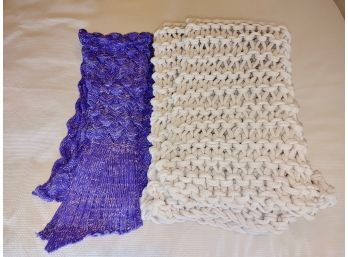 Large Loop Crocheted Throw & Purple Mermaid Blanket